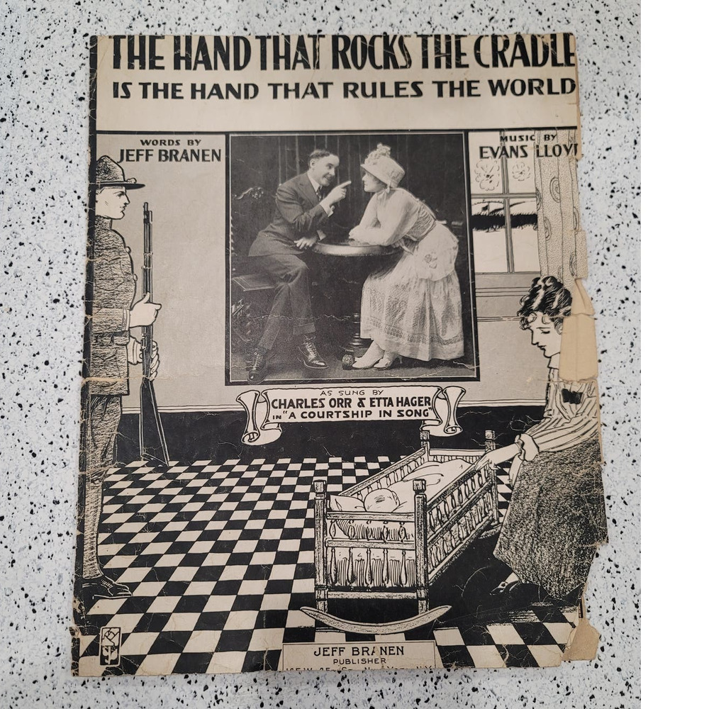 1917 The Hand that Rocks the Cradle antique sheet music